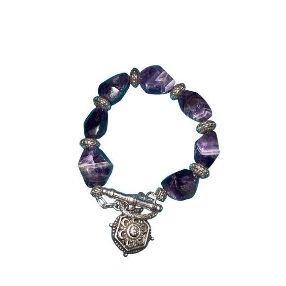 Natural Amethyst Bracelet - Picture 1 of 16